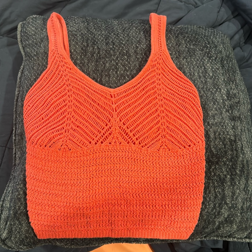 Coral knit tank with bralette M